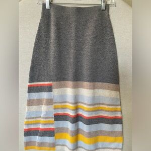 Anthropologie Striped Midi Sweater Skirt